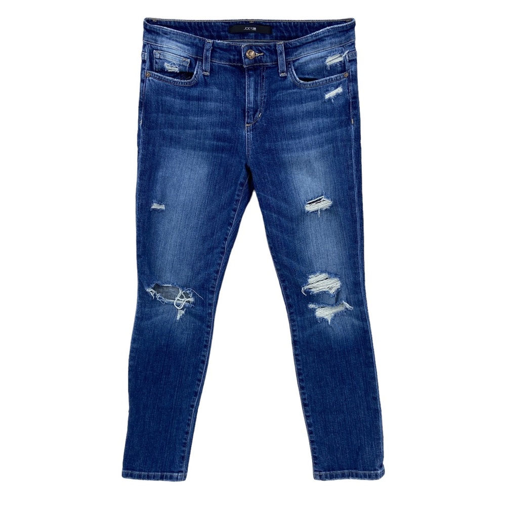 JOES Jeans Skinny Ankle Crop Distressed Keagan Mid Rise Stretch
